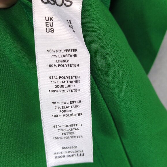 NWT ASOS Green Bandeau Keyhole Ruffle Strapless Sheath Dress, Women's 8 Prom - Picture 6 of 7